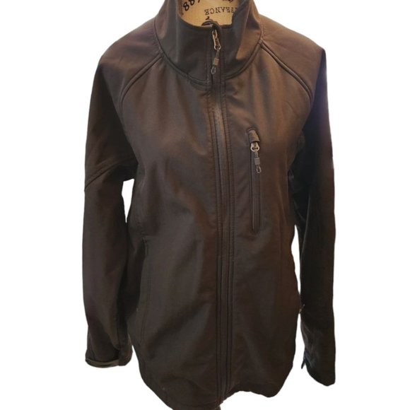 SWISSTECH Men’s Black Jacket Soft Shell Wind Resistant Outwear Coat Size M - Picture 2 of 14